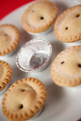 Arrangement of Mince pies (one's missing!) - shallow dof