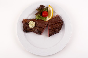 Fototapeta na wymiar Steak auf Teller