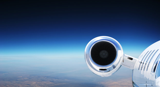 Luxury Priavate Jet Cruising at High Altitude - great for banner