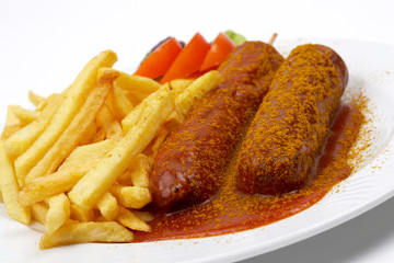 Currywurst mit Pommes