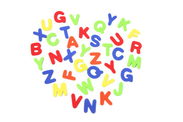 Alphabets Arranged in Shape of Heart 