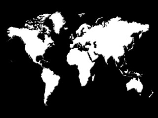 Fototapeta na wymiar world map in white