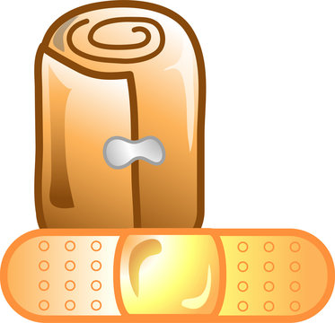 Illustration Of A Bandage And Roll Icon