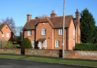 Fototapeta na wymiar Traditional Red Bricked Village House in Rural England 