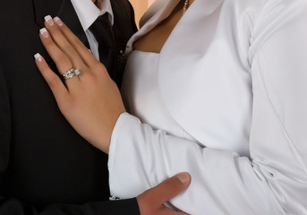 Bride and Groom in a tender embrace