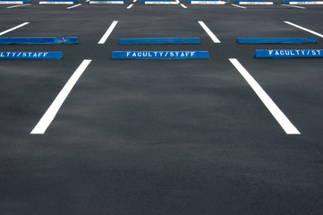 Empty parking lot - freshly painted surface