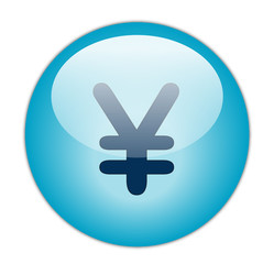 Glassy Blue Yen Button