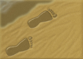 impronte sulla sabbia