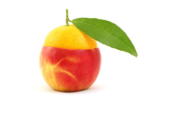 mixed fruits isolated on white background