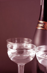 image from christmas series: bottle and goblets on champagne