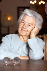 Nice elderly woman looking at the camera