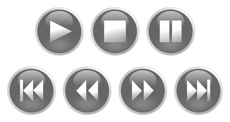 Round Video Buttons in Gray