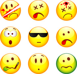 Lot de 9 smileys