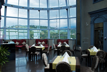 Interior of the restaurant under glass dome - 5605169