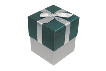 Gift box with bow isolated on a white background