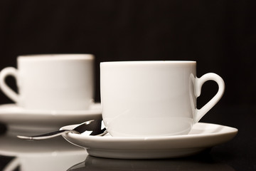 still life with cup of coffee on the black