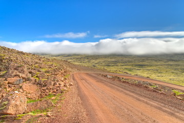 Fototapeta na wymiar Dirt road in the middle of Iceland