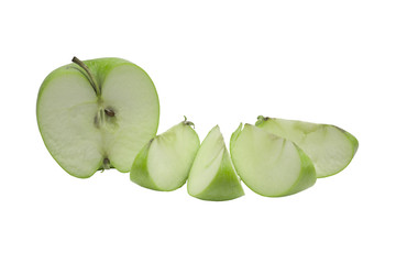 Apfel viertel und hälfte freigestellt