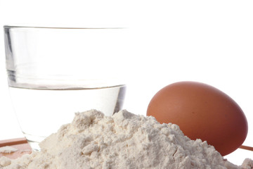 Egg, water and flour
