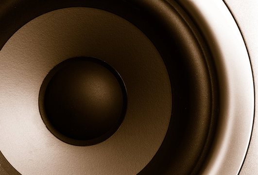Closeup of a stereo speaker