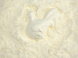 Imprint on the flour- cocorel