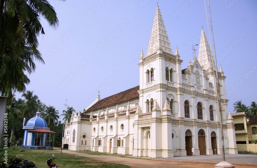 Wall mural church at fort kochi, kerala, india