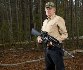 hunter with an AR-15 semiautomatic rifle