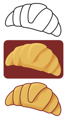 Croissant icon in three versions