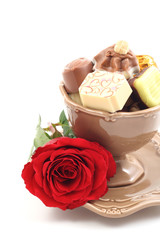 cup of delicious pralines - perfect for Valentine's day 