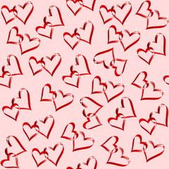 Seamless vector wallpaper of linked hearts.