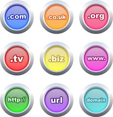 domain buttons - obrazy, fototapety, plakaty