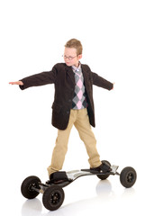 Handsome young successful eight year old child high speed 