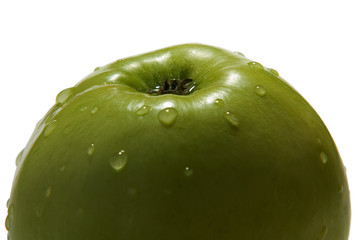 Fresh green apple isolated on white