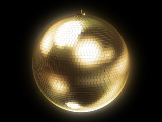 Fototapeta na wymiar goldene discokugel