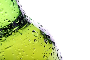 Fotobehang beer bottle abstract closeup, bottle with water droplets © Sascha Burkard