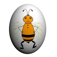 Easter egg with dancing bee