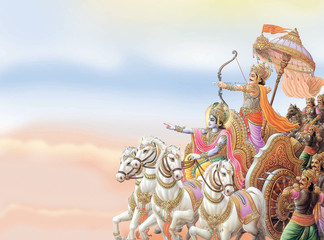 INDIAN GOD KRISHNA IN MAHABHARAT WAR WITH ARJUN