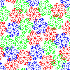 Vivid, colorful, repeating abstract flower background