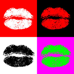 Kiss - lipstick color design elements