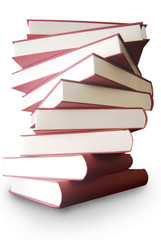 A stack of books. Isolated over white