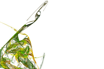 Abstract web from green curves 