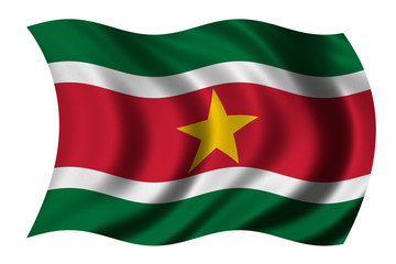 Flag of Suriname waving in the wind