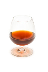 Glass of red wine isolated on the white