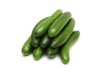 Bunch of cucumbers isolated on the white