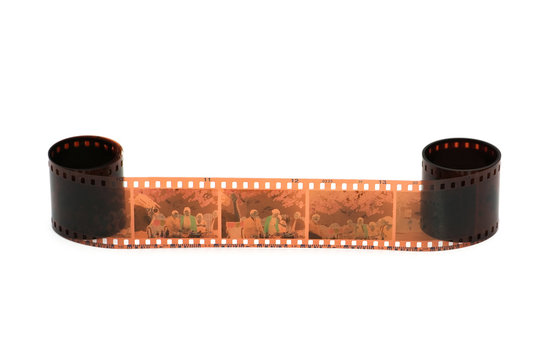 Roll of film isolated on the white background