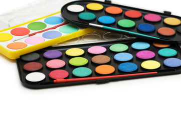 Naklejka premium Various painter kits isolated on the white background