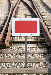 Railway Dead End - empty sign for your text