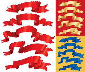 Vintage banners set in 3 color