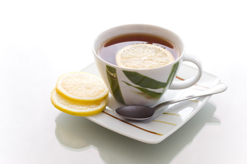 Hot tea in porcelain pot