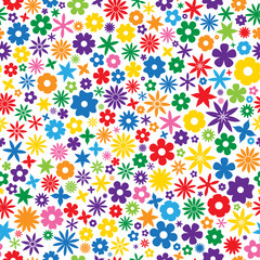 Seamless Repeating Colorful Flower Tile
